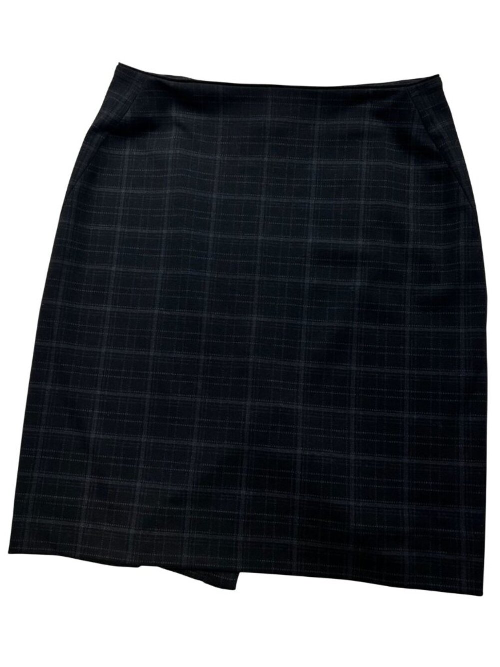 White House Black Market Women's Pencil Skirt Size 8 Black Gray Checkered